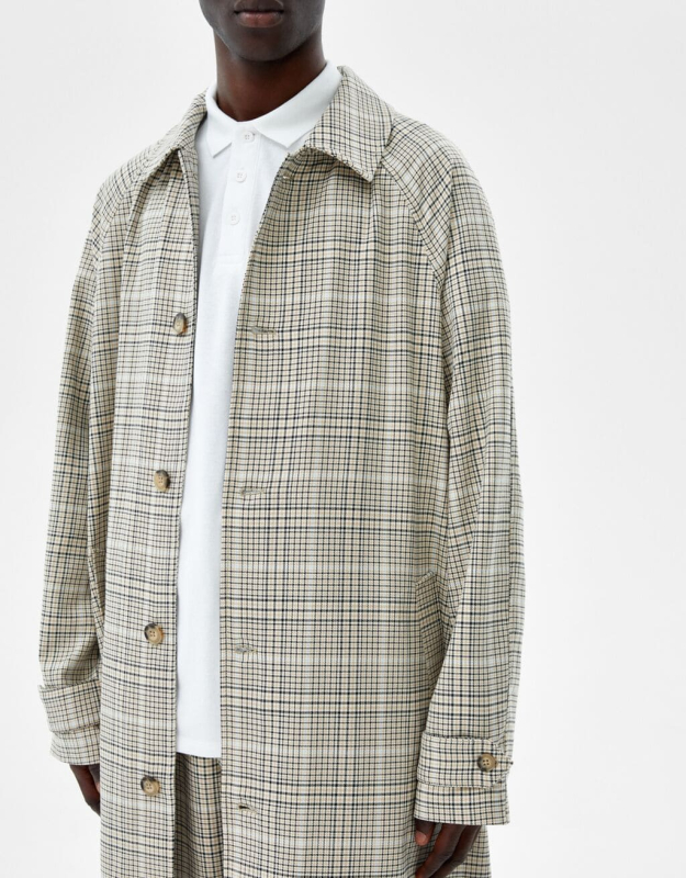 Karierter Trenchcoat